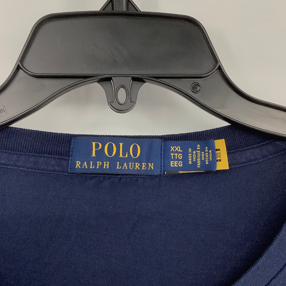 Polo Ralph Lauren Mens XXL Classic Fit Navy Plaid Pony Jersey Tee T-Shirt I14-16 - Picture 5 of 9